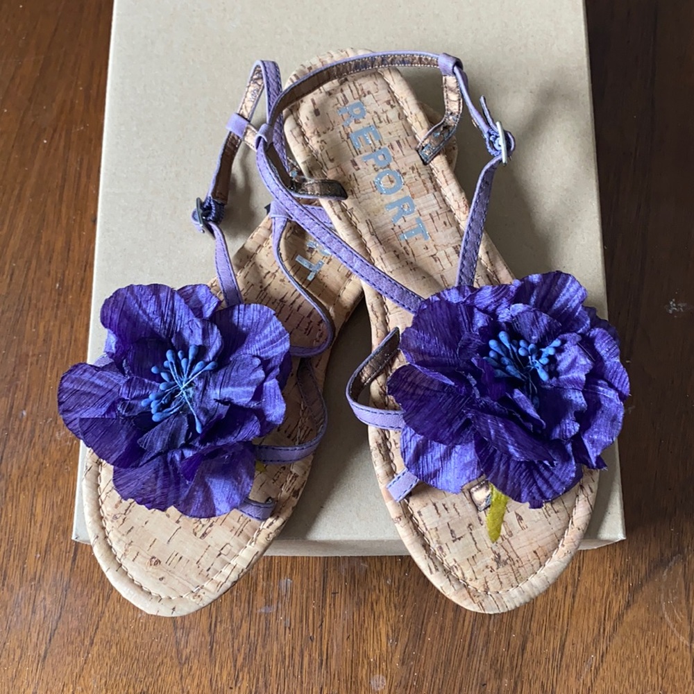 08:04 - REPORT Floral Sandals (Never Worn)